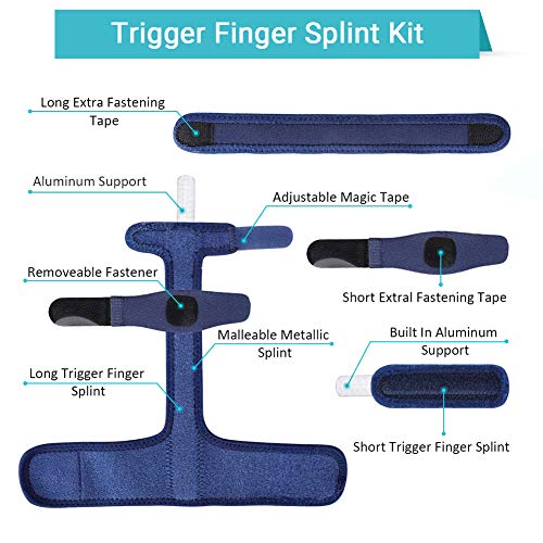 Nuevos dedos de color azul marino con corrector de dedos de acero Férula de dedo de aluminio ajustable Soporte de mano Recuperación de abrazadera Protección Herramientas de ayuda para lesiones