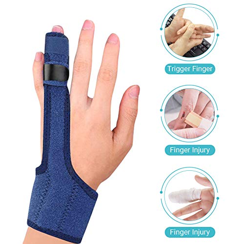 Nuevos dedos de color azul marino con corrector de dedos de acero Férula de dedo de aluminio ajustable Soporte de mano Recuperación de abrazadera Protección Herramientas de ayuda para lesiones