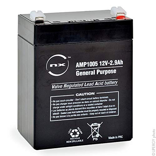 NX - Batería sellada de plomo ácido (12 V, 2,9 Ah, T1)