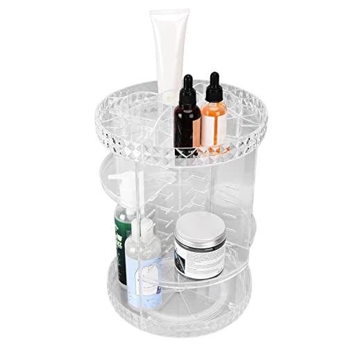 Organizador de maquillaje - Vitrina de almacenamiento de cosméticos con rotación de 360 ​​grados Estante de almacenamiento de joyería de acrílico de gran capacidad Se adapta a joyas, pinceles de maqui