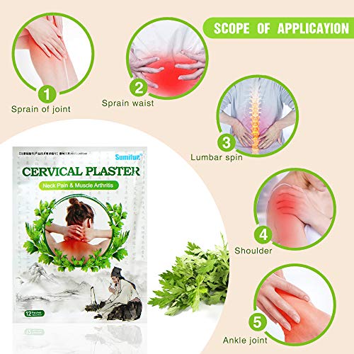 Parches de Calor, Parches Alivio del Dolor, Parche Autocalentador, Almohadillas de Calor Autoadhesivas, Alivio del Dolor de Hombro, Self Heating Warming Meridians Patches, 24 Piezas