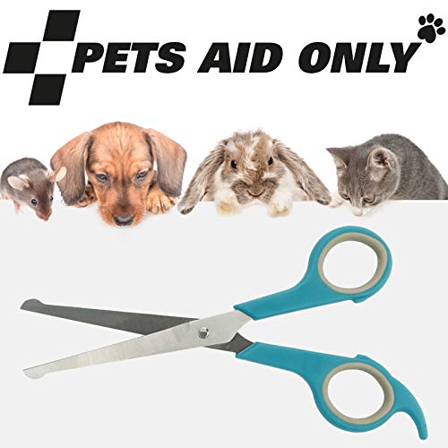 Pets Aid Only Tijeras para pelaje, punta redondeada, tijeras para patas, longitud total 17,5 cm, longitud de la hoja 7,7 cm, tamaño grande PAO-10002