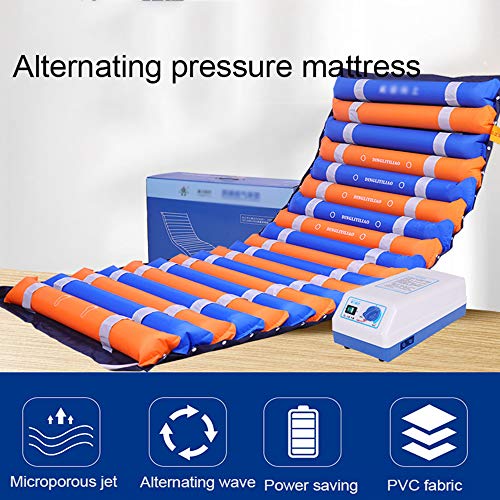 PHASFBJ Colchón Antiescaras de Aire Alternante, Colchoneta Antiescara con con Motor Compresor Regulador de Presión 20 Celdas de Aire 195 x 90 para Escaras de Grado I
