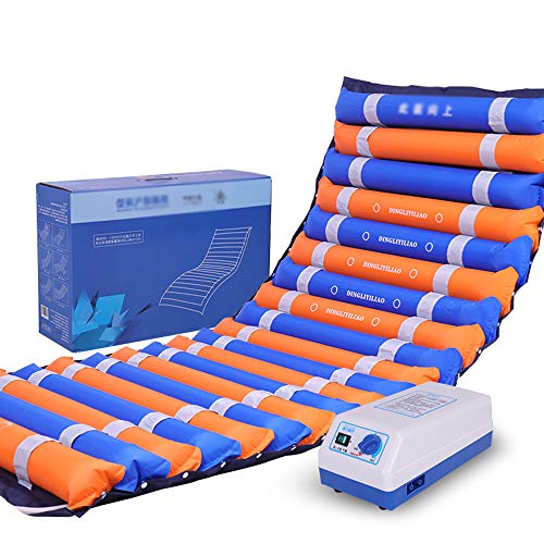 PHASFBJ Colchón Antiescaras de Aire Alternante, Colchoneta Antiescara con con Motor Compresor Regulador de Presión 20 Celdas de Aire 195 x 90 para Escaras de Grado I