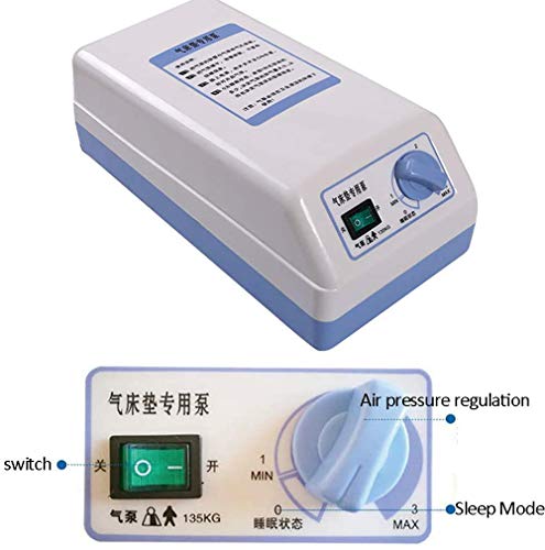 PHASFBJ Colchón Antiescaras de Aire Alternante, Colchoneta Antiescara con con Motor Compresor Regulador de Presión 20 Celdas de Aire 200 x 90 para Escaras de Grado I,Normal Pump,No Hole