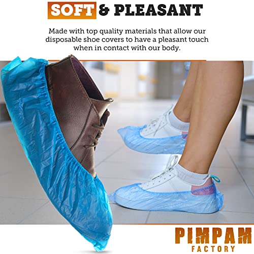 PimPam Factory - Pack de 100 Cubrezapatos Desechables | Calzas uso Sanitario | Patuco 100% Polipropileno Rugoso | Fundas Protector Zapato Ajustables | Enfermería, Hotelería, Manipulación de Alimentos