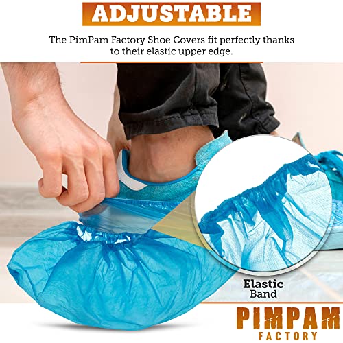 PimPam Factory - Pack de 100 Cubrezapatos Desechables | Calzas uso Sanitario | Patuco 100% Polipropileno Rugoso | Fundas Protector Zapato Ajustables | Enfermería, Hotelería, Manipulación de Alimentos