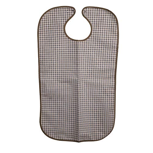 PimPam Factory - Pack de 3 Baberos en Rizo para Adultos y Personas Mayores Cierre de Corchetes | Fabricado en España | Color Verde 50x85cm | 100% Algodón | Lavable y Reutilizable | Babero Grande