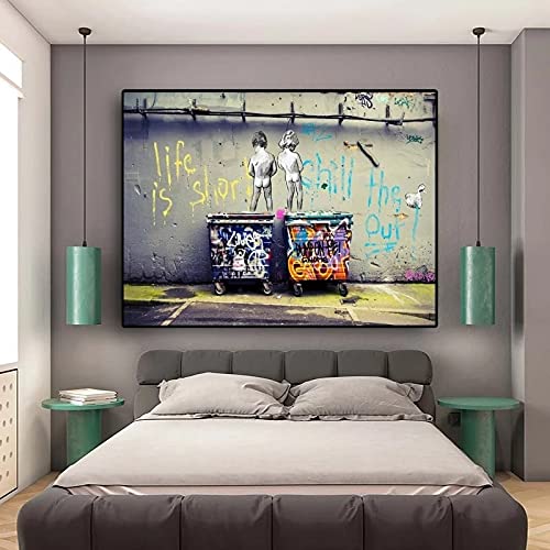 Pintura de lienzo sin marco-Niño pequeño, orinar-Arte De La Pared Decoración Hogar Decoraciones de la pared de la habitación de las niñas adolescentes de los niños-40X60cm