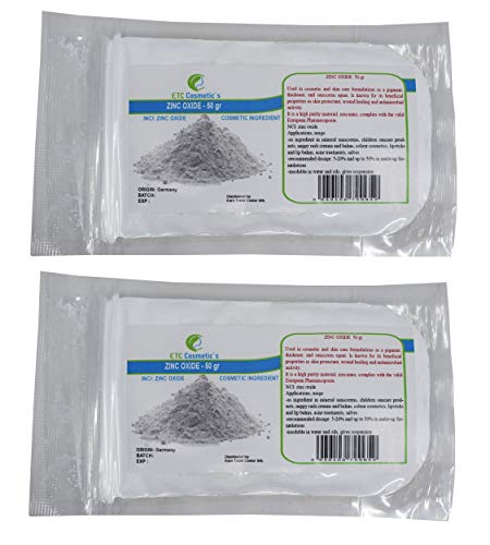 Polvo de óxido de zinc (zinc Oxide) - 50/100 gr - Ingrediente cosmético, material de alta pureza, no nano (100 Gr)
