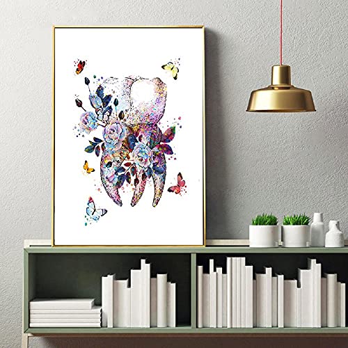 Póster de pared Dental, pintura sobre implantes de dientes, ilustraciones impresas, dentista, medicina, higienista, lienzo, arte, decoración de clínica moderna, imágenes artísticas