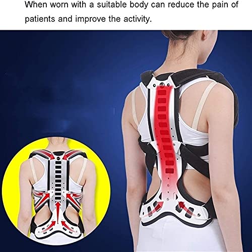 PQQ Corrector de Postura, alisador de Espalda, Corrector de Postura de Metal para Alivio de la cifosis, Alivio de la Joroba o Lordosis, Tratamiento de la Columna Vertebral (Color : S)