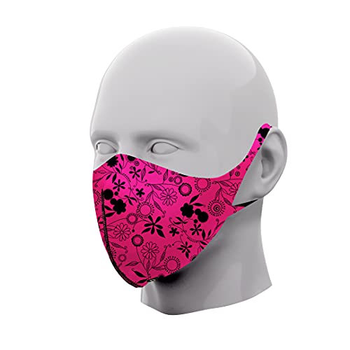 PRINT TODAY Mascarillas Neopreno Reutilizable Color Rosa | Homologada | Medida: 13,5x16 cm (talla S) |Pack 2 Unidades.