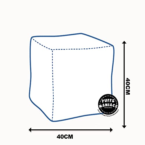 PUFFSMANIACS® PUF Cubo Canvas - Impermeable, Diversion, Juego, Confort, Relax, Relleno Incluido: Perlas DE POLIESTIRENO IGNIFUGA, Costura Reforzada, Garantia INCLUIDA. (Amarillo)