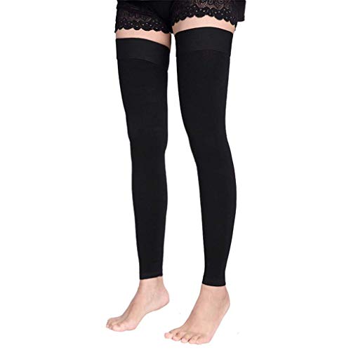 QuXiaoMo - Medias de contención unisex, 15 – 20 mm Hg Varices calcetines elásticos, color negro, M