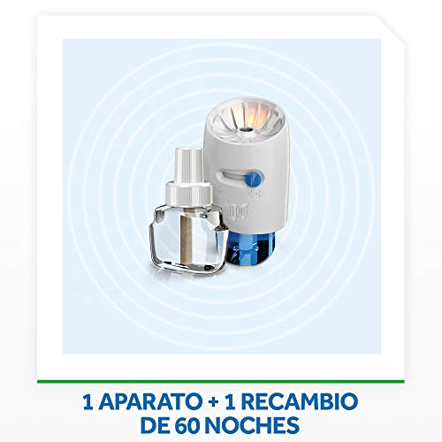 Raid Eléctrico Líquido Protección+ 60 noches - Enchufe anti mosquitos comunes y tigre con difusor regulable. Incluye aplicador y recambio