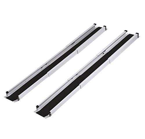 Rampas Telescópicas Largas de 77-213 cm de Aluminio, Antideslizantes, Portátiles, para sillas de ruedas, Scooters, para Motos, Bicicletas