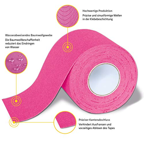 Rehab europa QA-00459/RS - 1 rollo kinesiotape vendaje k-active rosa 5cmx5m