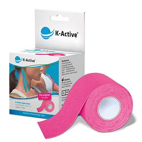 Rehab europa QA-00459/RS - 1 rollo kinesiotape vendaje k-active rosa 5cmx5m