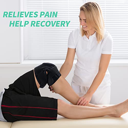 Rodilleras Deportivas, Ajustable Rodillera Menisco y Ligamentos de con Estabilizadores Laterales y Almohadillas de Rótula en Gel, Rodillera Ligamento para Deporte