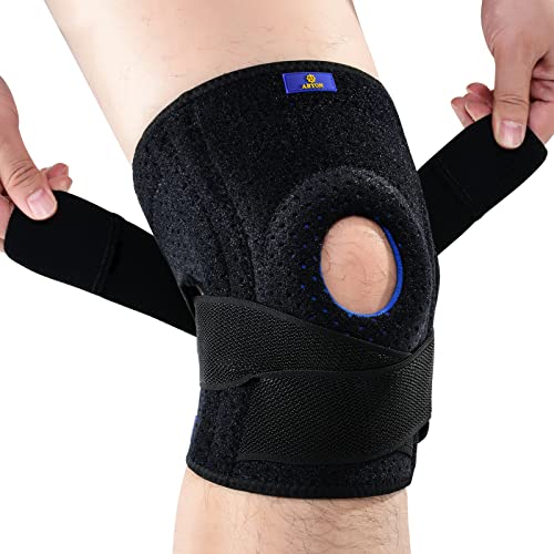 Rodilleras Deportivas, Ajustable Rodillera Menisco y Ligamentos de con Estabilizadores Laterales y Almohadillas de Rótula en Gel, Rodillera Ligamento para Deporte