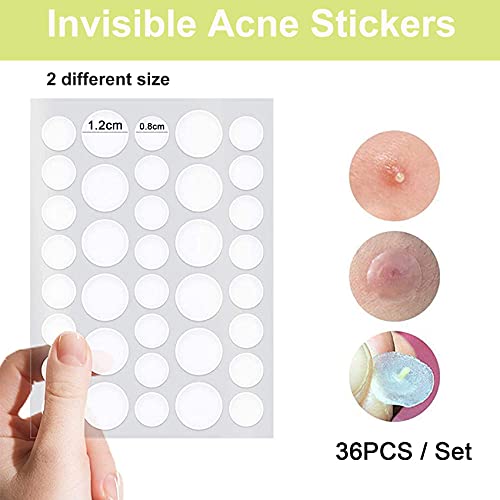 Rpanle Parches para Acné, 180 Piezas Invisibles Hidrocoloides Absorbentes Parches de Acné, Impermeable y Transpirable Parches de Acné
