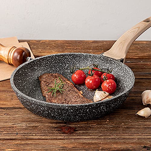 RSTJ-Sjef Juego De Ollas Y Sartenes Juegos De Utensilios De Cocina Antiadherentes (Juego De 3 Piezas), Combinación De Utensilios De Cocina De Piedra Médica con Tapa, Apto para Todo Tipo De Estufa