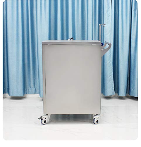 RUIVE Carro Médico Acero Inoxidable con Cajón, Carro Servicio Portátil para Fisioterapia, Cuidado Móvil, Primeros Auxilios, Primeros Auxilios Y Odontología