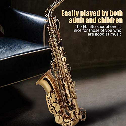 Saxphone Alto Eb Saxofón Saxofón Saxofón Saxofón Conjunto con caja de almacenamiento Boquilla Accesorios Saxphone Dorado