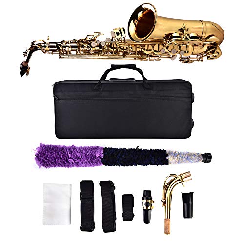 Saxphone Alto Eb Saxofón Saxofón Saxofón Saxofón Conjunto con caja de almacenamiento Boquilla Accesorios Saxphone Dorado