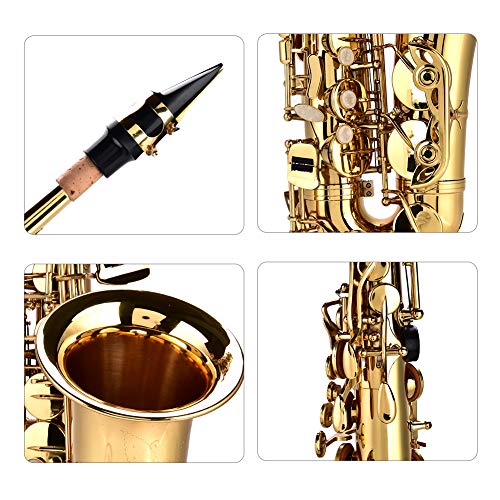 Saxphone Alto Eb Saxofón Saxofón Saxofón Saxofón Conjunto con caja de almacenamiento Boquilla Accesorios Saxphone Dorado