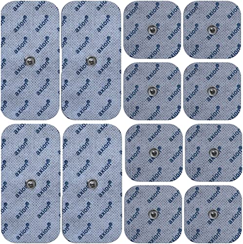 Set de 12 electrodos mixtos de axion | Compatible con VITALCONTROL y Beurer | Perfecto para su electroestimulador TENS y EMS con conexión botón de 3,5 mm