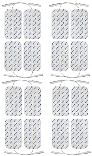 Set de 16 electrodos rectangulares de axion | Medidas de 10 x 5 cm compatible con su electroestimulador TENS EMS para su tratamiento de electroestimulación
