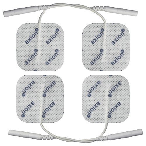 Set de 4 electrodos cuadrados de axion | Parches adhesivos de 4 x 4 cm para su electroestimulador TENS y EMS | Almohadillas para tens y ems autoadhesivas