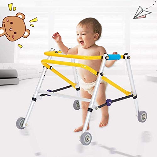 SFSGH Andador con Ruedas Andador para rehabilitación Infantil Andador, Andador médico Plegable, 4 Ruedas, ayudas para Caminar para la Movilidad de los niños, Andador Recto, aleación de a