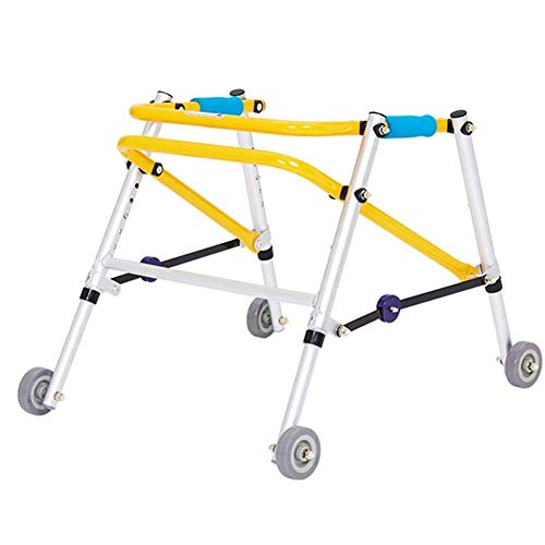SFSGH Andador con Ruedas de rehabilitación para niños, Andador médico Plegable, 4 Ruedas, ayudas para la Movilidad para niños, Andador, Andador Recto, aleación de Aluminio, Andador para