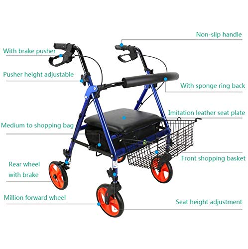 Shopping cart Caminar Marco, carros Plegables de Ancianos discapacitados polea Plegable carros Ayuda a pie Carrito de Compras