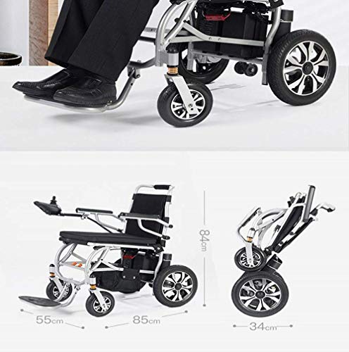 SISHUINIANHUA Batería de Litio Segura Silla de Ruedas eléctrica Manual Uso Doble Eléctrico Dos Personas Smart Power Chair Ligero Ligero 360 °
