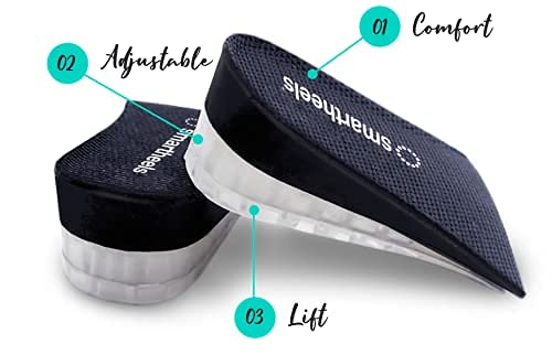 Smartheels - My Smart Heels (3 en 1) Confort LiftActive - Suelas elevadoras ultra cómodas - Piernas curvas - Mejora la postura - 3 alturas ajustables hasta 4,5 cm - Muy ligero