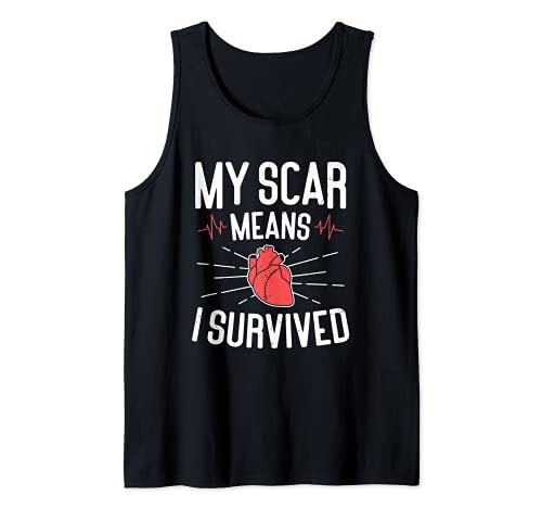 Sobreviviente de cirugía Mi cicatriz significa que sobreviví a cirugía de corazón abierto Camiseta sin Mangas