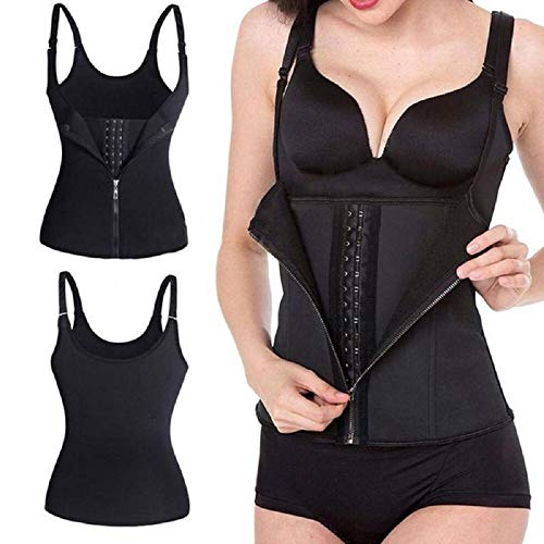 SOFIT Fajas Reductoras Corset Mujer Cincher Bustiers Corsé Adelgazantes Compresion para Entrenamiento Deporte Chaleco de Sudor (XL, Negro)