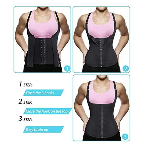 SOFIT Fajas Reductoras Corset Mujer Cincher Bustiers Corsé Adelgazantes Compresion para Entrenamiento Deporte Chaleco de Sudor (XL, Negro)