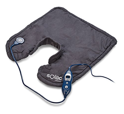Solac CT8690 - Almohadilla terapéutica Helsinki cervicales y hombros, 100 W, 6 niveles de temperatura, Tecnología Sensort, autoapagado, conector extraíble, color azul oscuro