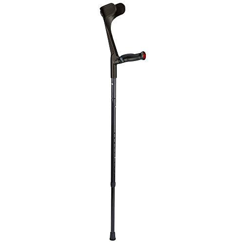 Soporte de viaje plegable de carbono en negro con mango anatómico suave para la derecha