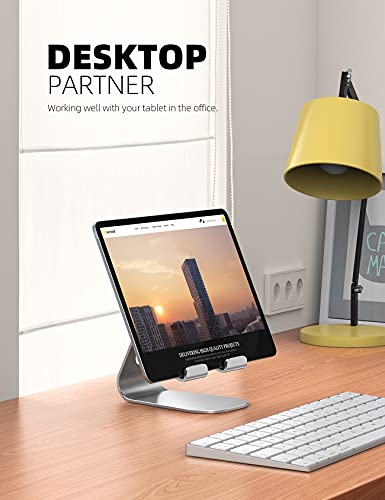 Soporte Tablet, Lamicall Multiángulo Soporte Tablet - Soporte Ajustable para Tablets para 2020 iPad Pro 10.5, 9.7, 12.9, iPad mini 2 3 4, iPad Air, Air 2, Samsung Tab, iPhone, Otras Tablets - Plata