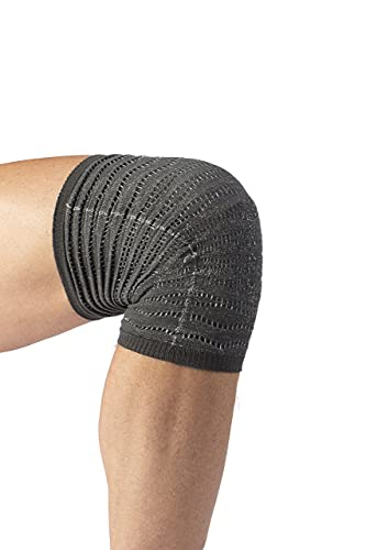 SPIKENERGY Rodillera Elástica Electromagnetoterapia Ideal Para Dolores Articulares, Inflamaciones, Esguinces y Artrosis - Producto Sanitario (Medium, Gris)