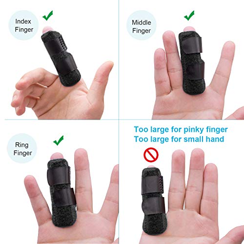 Sumifun Férulas para dedos, férula a presión con 2 fundas de gel para dedos rotos, protección de dedos para dolor de artritis, lesiones deportivas, baloncesto, béisbol