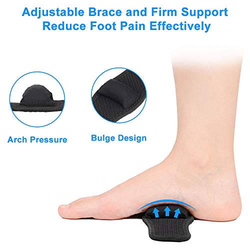 supregear 1 par Soporte de Arco para Fascitis Plantar, Ajustable Cómodo Soporte de Arco para Pie Vendaje de Soporte de Compresión Correa Transpirable para Mujeres Hombres Fascitis Plantar Pies Planos