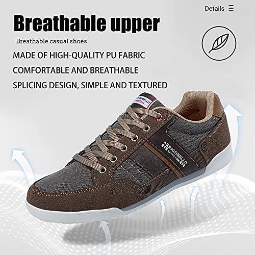 TARELO Zapatillas Hombre Casual Sneaker Moda Deportivas Interior Zapatos Gimnasia Comodos Exterior Running Deportes Talla 41-46 (MARRÓN, Numeric_43)