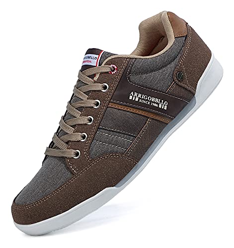 TARELO Zapatillas Hombre Casual Sneaker Moda Deportivas Interior Zapatos Gimnasia Comodos Exterior Running Deportes Talla 41-46 (MARRÓN, Numeric_43)